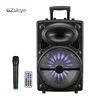 12inch Rechargeable Powered DJ Speaker With Led Light Trolley PA System Bluetooth Portable Speaker