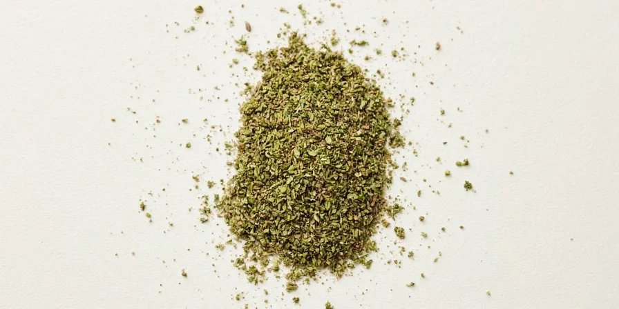 Close-up shot of oregano molido bottle with spoon