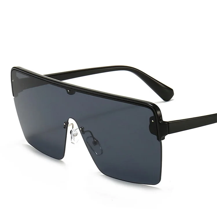 

New Frameless One-Piece Male And Female Personality Jelly Colorful Sunglasses Fashionable Oversized Sunglasses 2021, Custom colors