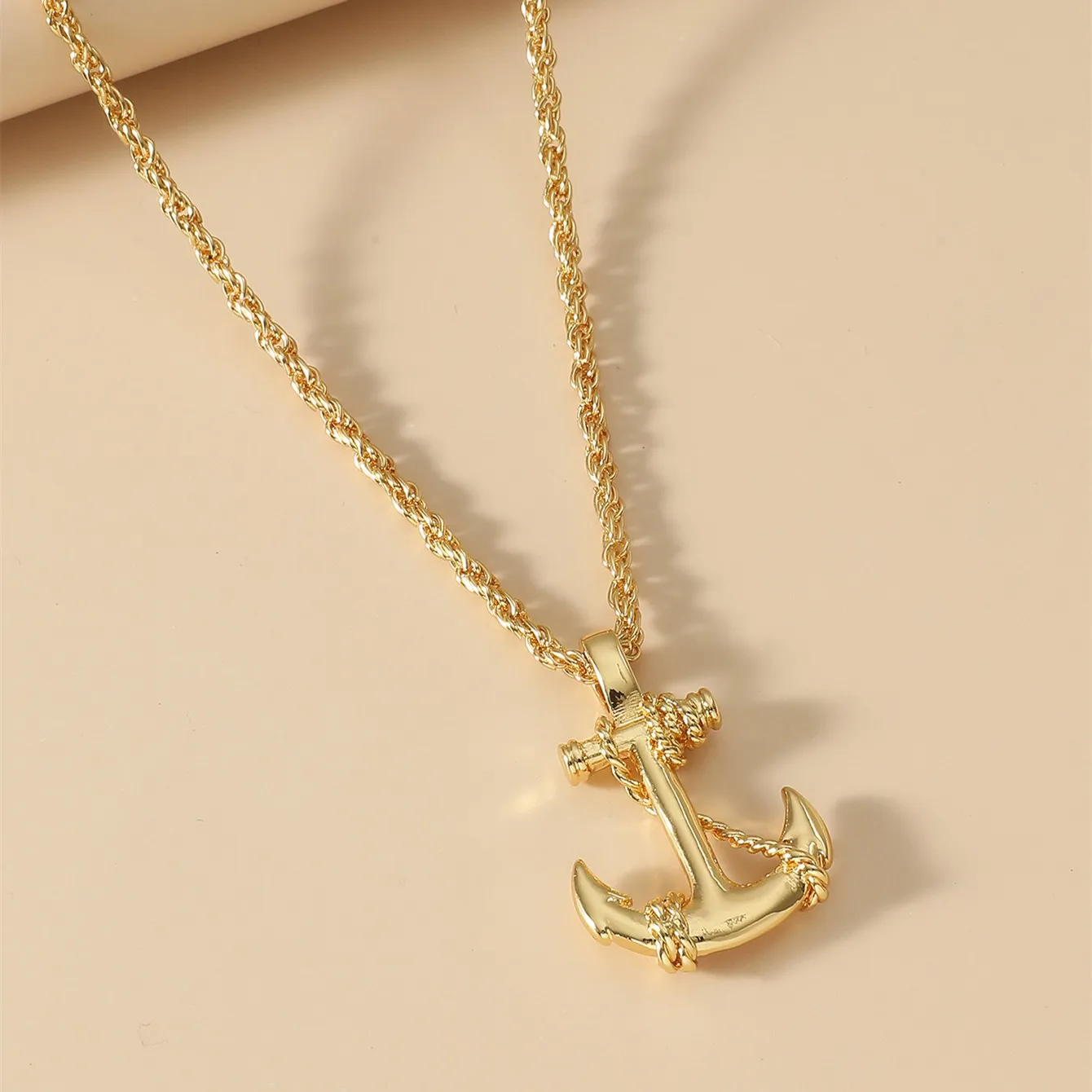 

Fashion gold anchor charm pendant necklace for men jewelry, As pic