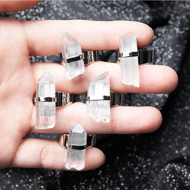 

BD-E1562 Silver Plated clear crystal quartz ring high quality gemstone ring for wedding party gift, Multicolor