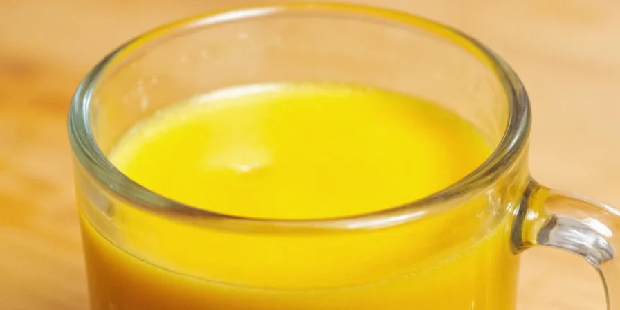 A warm mug of golden milk with turmeric powder sprinkled on top.