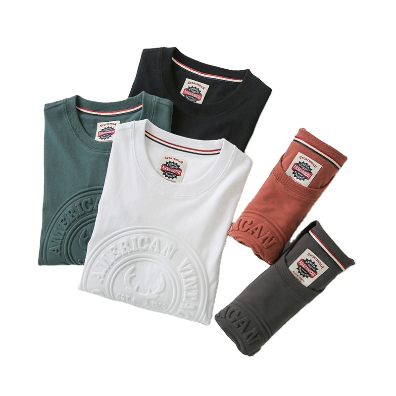 

Custom Emboss Patchwork O-Neck Men T Shirt embossed printing shirt 3d embossed tshirt, Customized colors