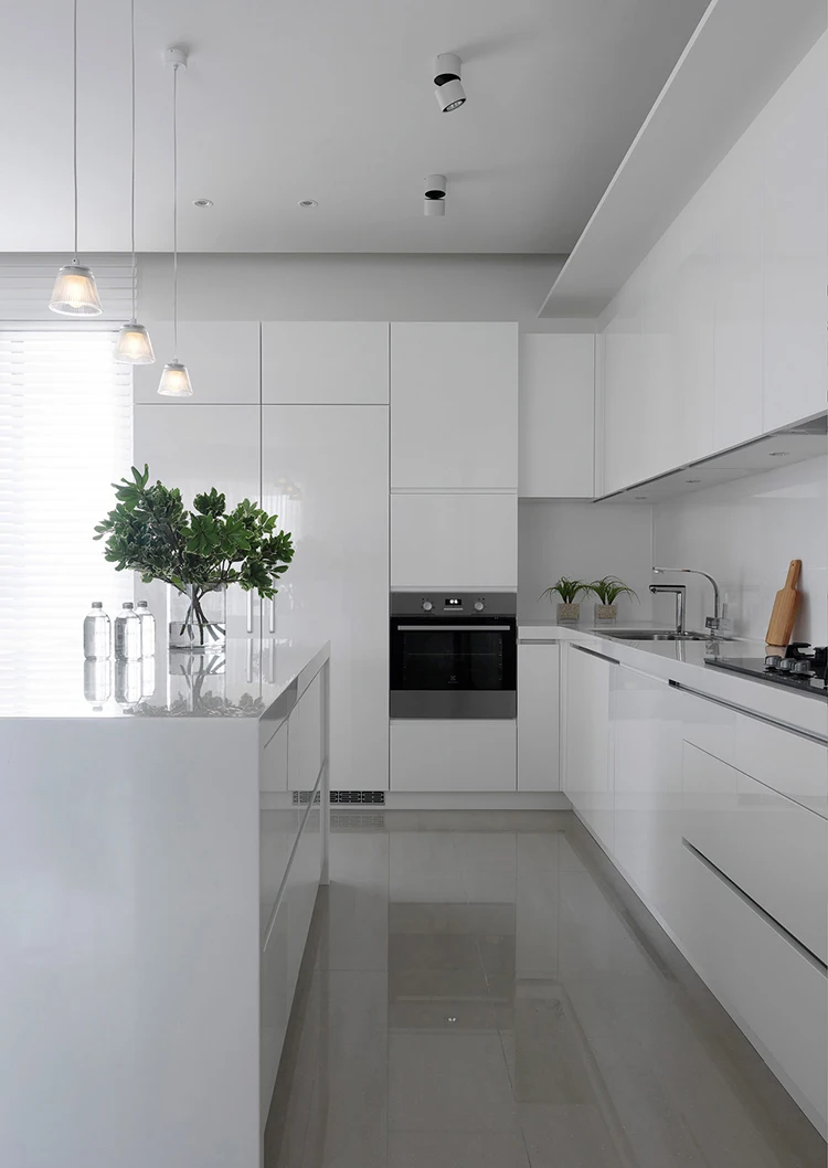 Grey Moderna Laca Coctelera Diseño De Gabinetes De Cocina De Alto