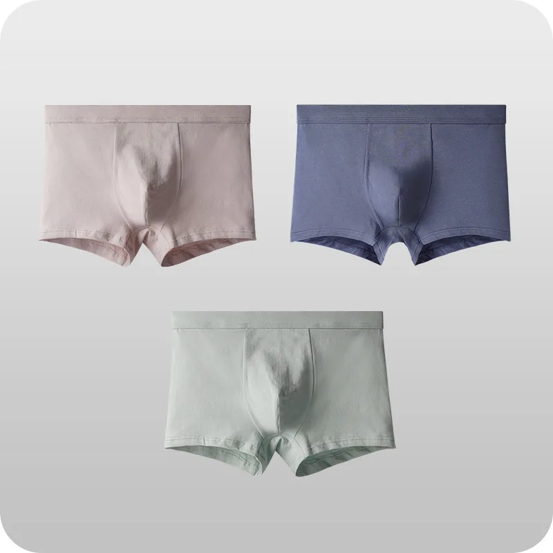 

Men's Underwear Cotton Comfortable Boxer Briefs Solid Color Briefs Wholesale