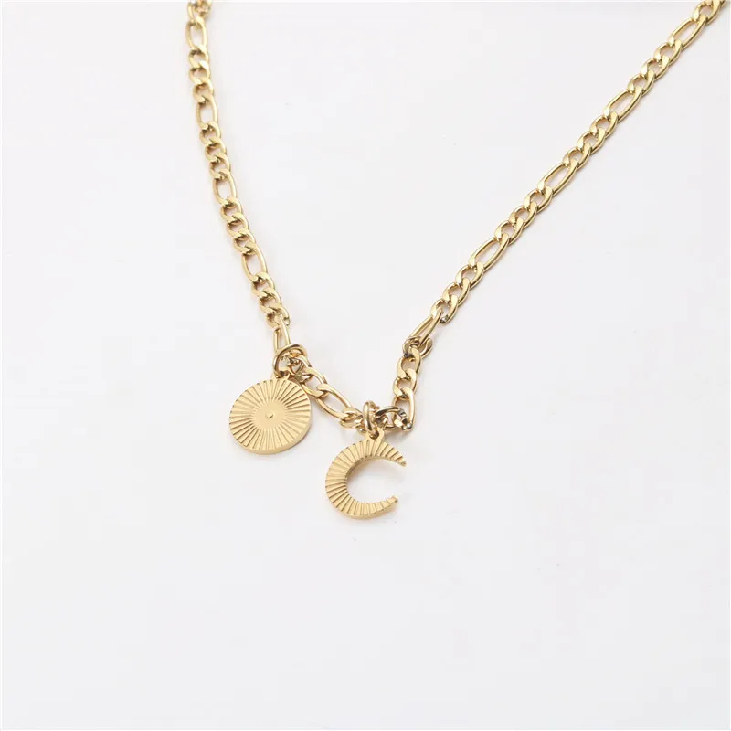 

High End Gold PVD Plated Sun Star Pendant Necklace Stylish Jewelry Wholessale Customized Necklace Women, Gold color