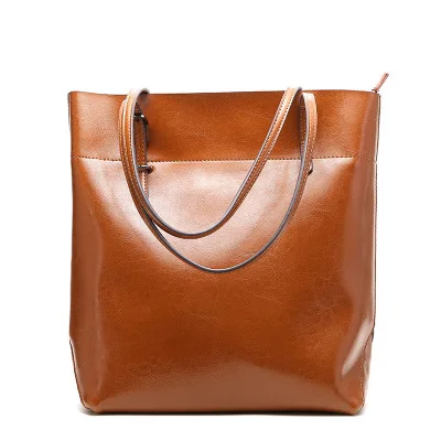 

2021 Fashion Genuine Leather Women'S Shoulder Bags Shopping Bags Handbags Portable Simple Practical Ladies Big Bags, Black, brown, coffee, wine red