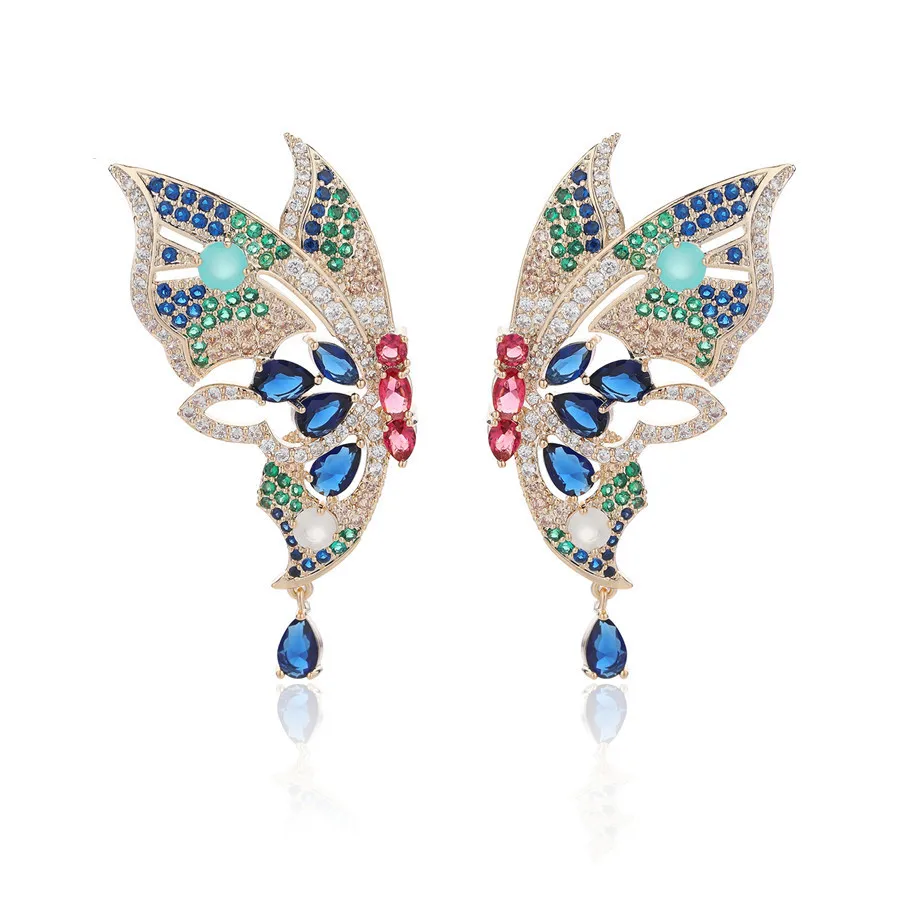 

YSearring-587 xuping jewelry Royal luxury exquisite butterfly color diamond wedding banquet essential earrings