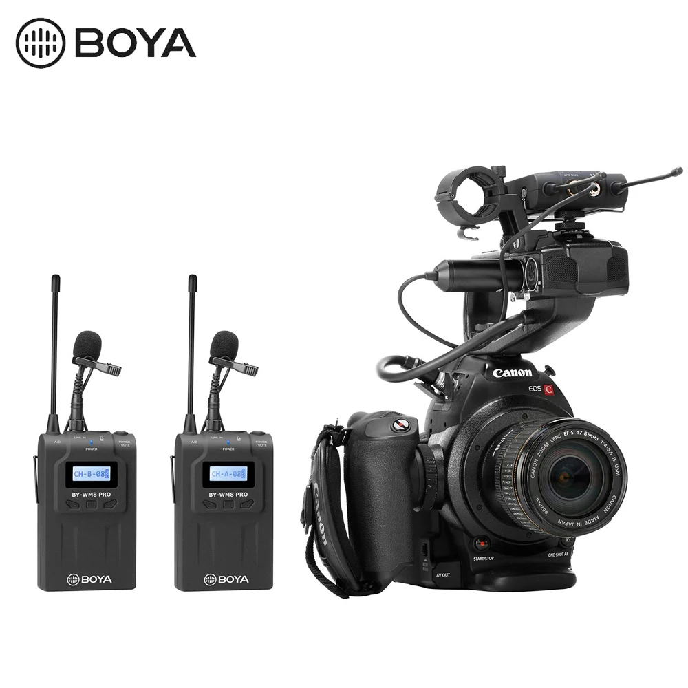 

BOYA BY-WM8 Pro K1 BY-WM8 Pro K2 condenser Wireless Microphone System Audio Video Recorder Receiver for Canon Nikon Sony Camera