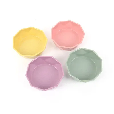 

Pet Bowls for Pet Cat Dog Bowl Bamboo Fiber Dog Feeder, Pink yellow purple green