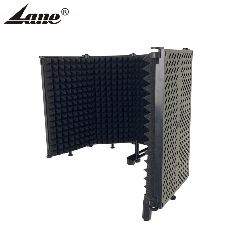 

Microphone acoustic reflection filter foldable microphone isolation shield 2 pans, Black