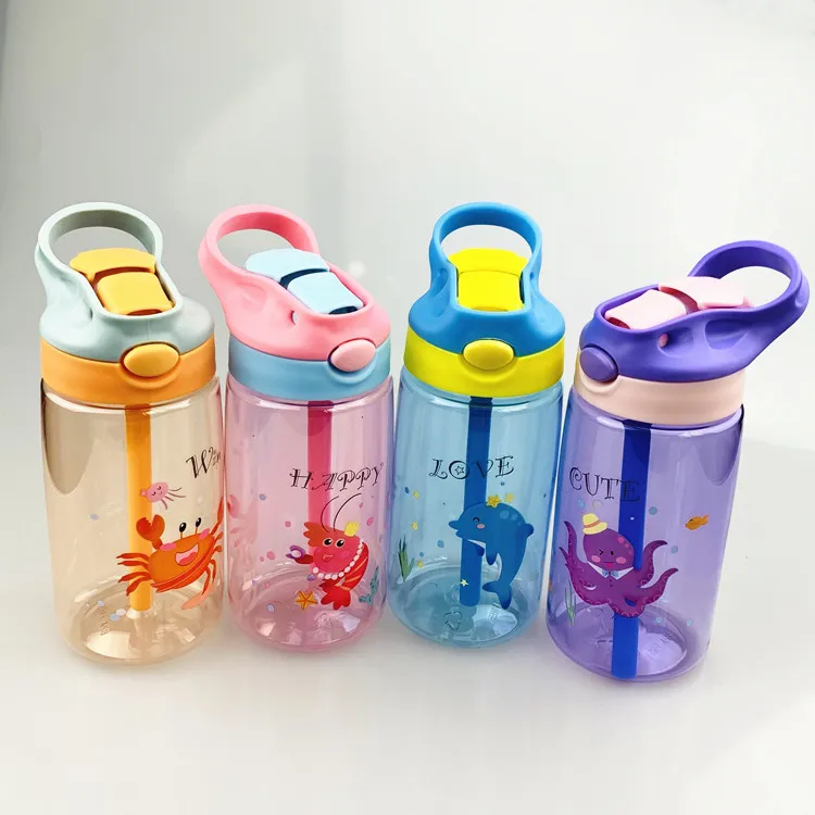 

Feiyou 2020 wholesale cheap yiwu kids water bottle bpa free China cartoon school children sippy straw plastic bottle, Customized color