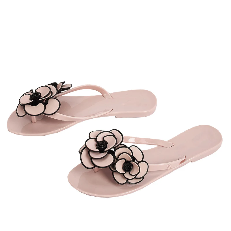 

Hot seller women's beach flip flops PVC outsole flat house slippers for lady outdoor slippers