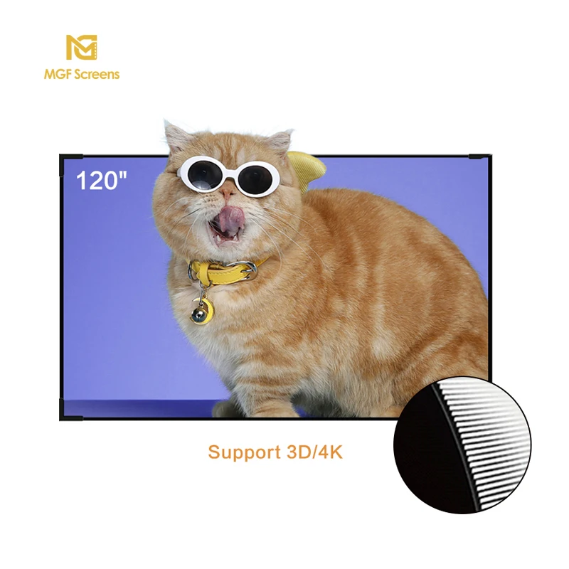 

MGF wholesale 100 inch 120" alr frame projection screen for ust projector, Black