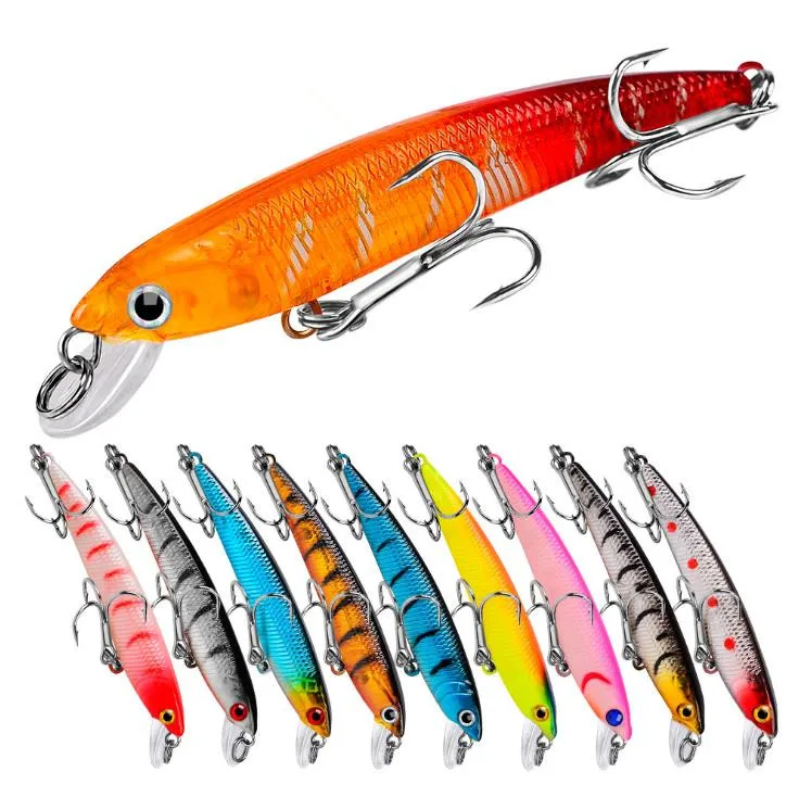 

SNEDA Wholesale Fishing Lure 75mm 4.6g Sinking Plastic Minnow Bait Quality Hard Fishing Lure, 12 colors