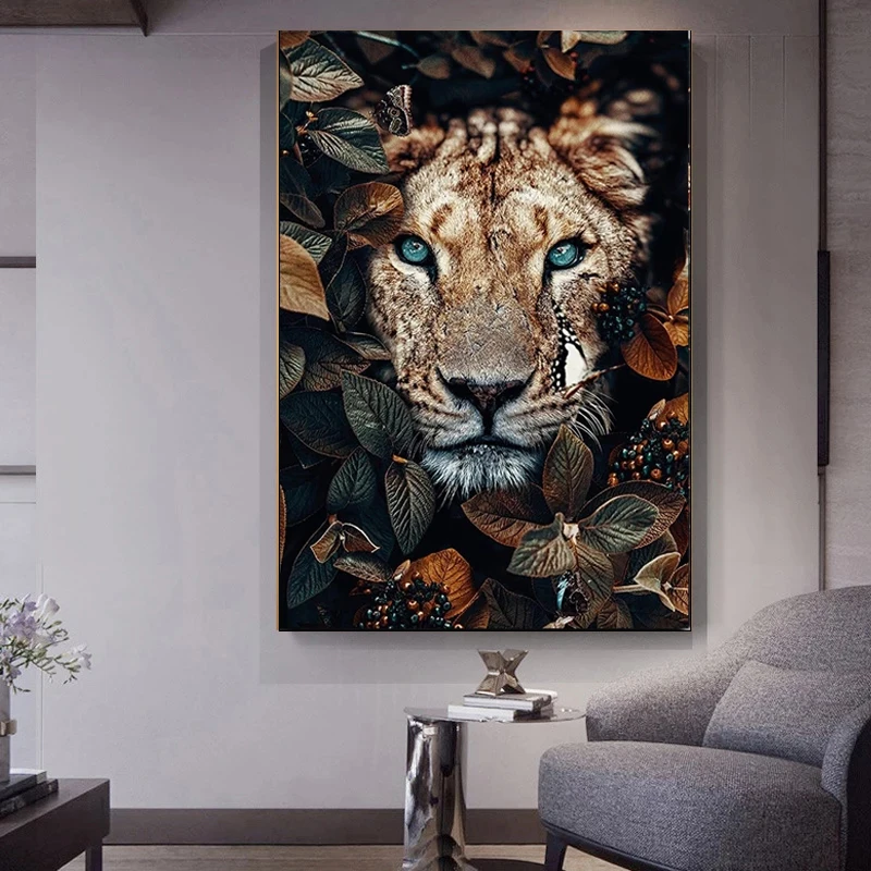 

Home Decor Hd Prints Poster Canvas Printed Modern Living Room Artwork Nordic Paintings Pictures Decoration Lion painting