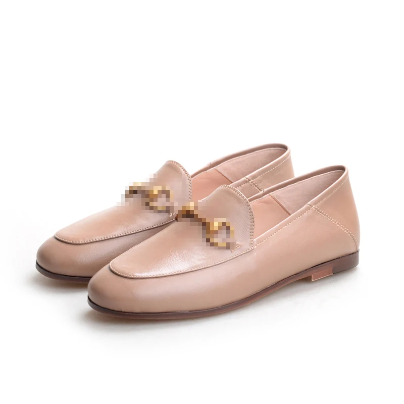 

Luxury Custom Slip On Shoes Genuine Leather Flat Shoes Brand Women Loafers Shoes, Customized color