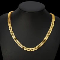 

Stainless Steel Hip Hop Men Link 18K Gold Plated Chain Necklace Jewelry new design