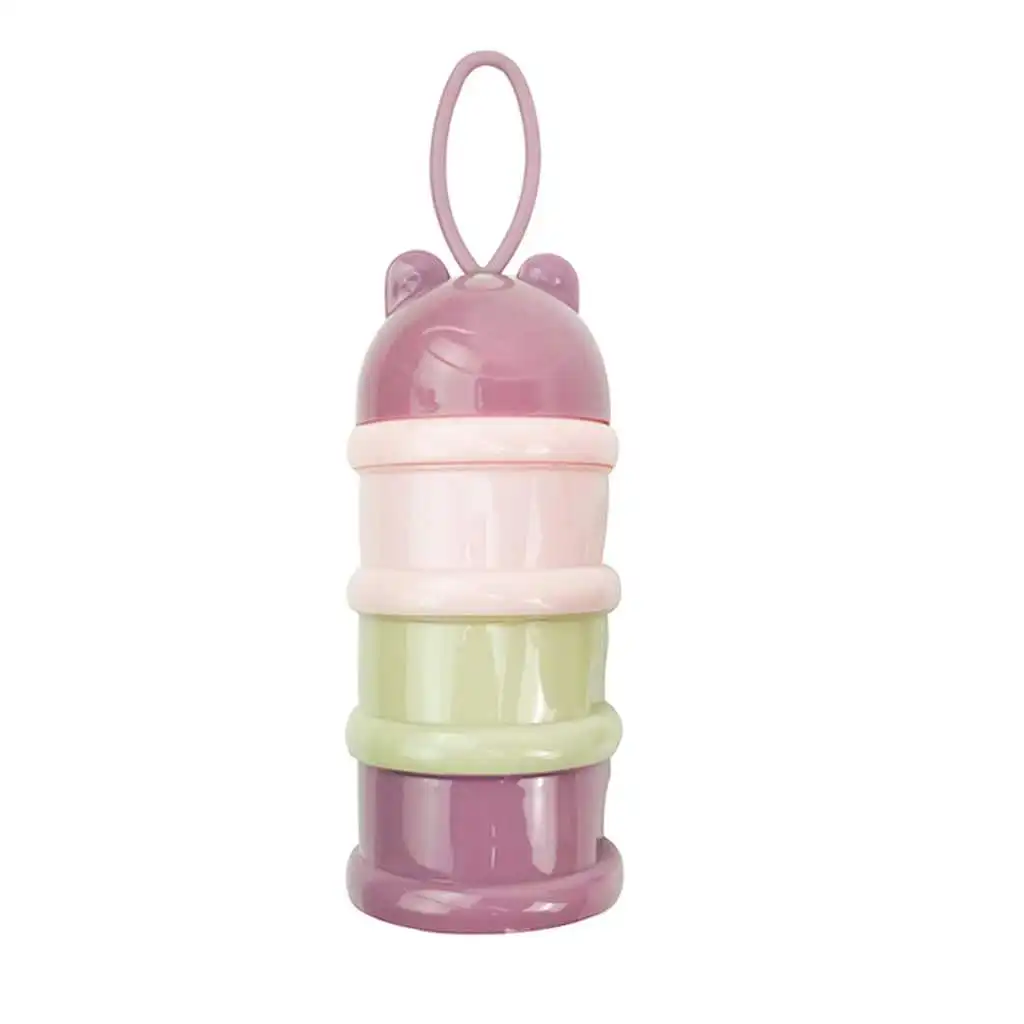 
Hot Sale Portable Plastic Baby Milk Bottle Three-layers Food Container Powder Dispenser With Handle 