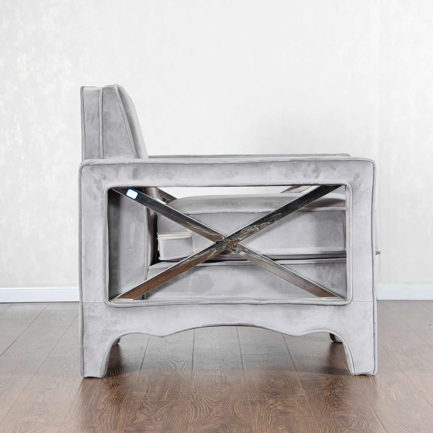 新设计不锈钢豪华灰色天鹅绒口音扶手椅 - buy 天鹅绒口音椅子,天鹅绒