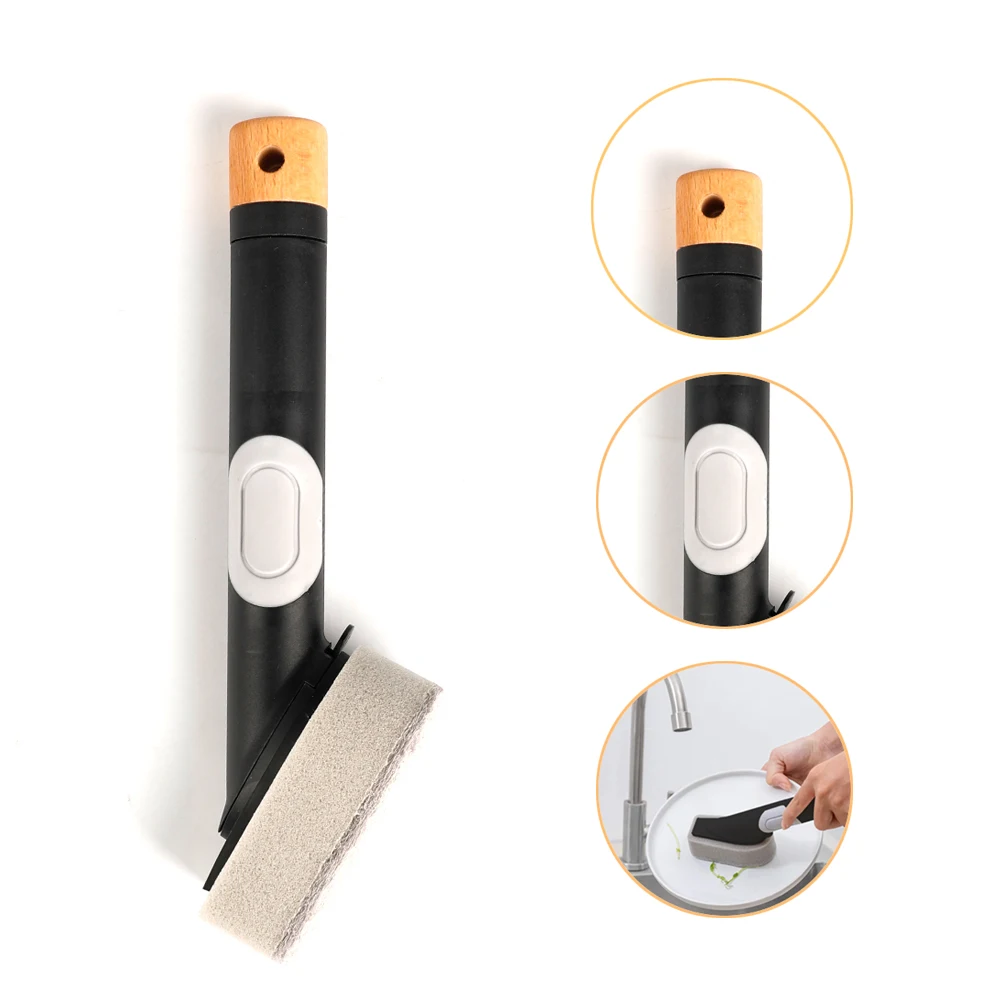 

Portable Sponge Dish Cleaning Wash Bottle Brush With Handle