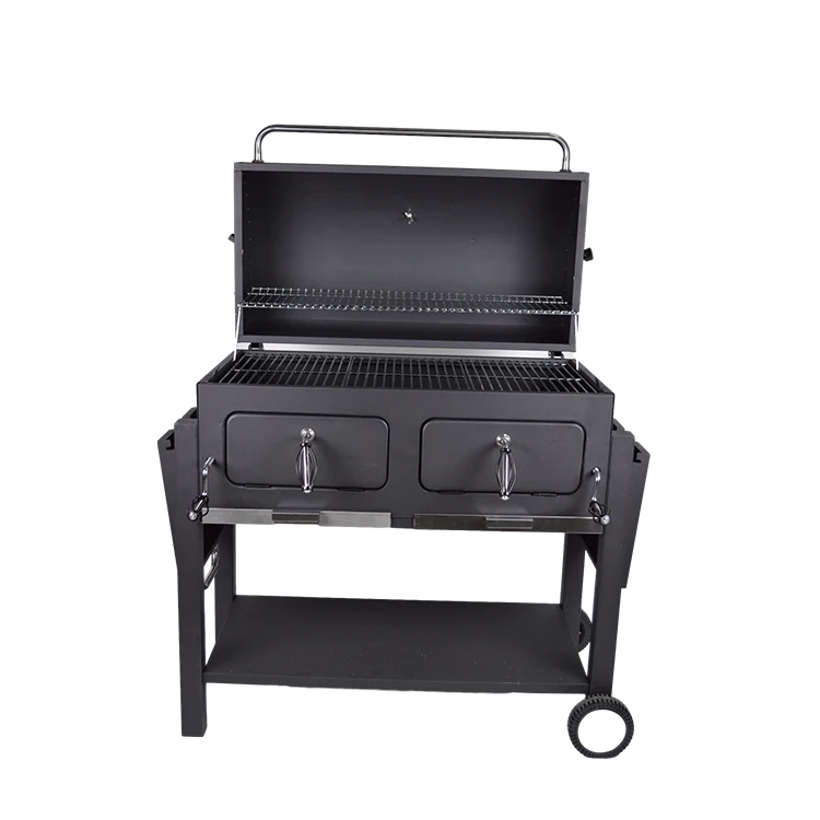 Outdoor Bbq Charcoal Grills With Thermometer Square Barbecue Buy Bbq