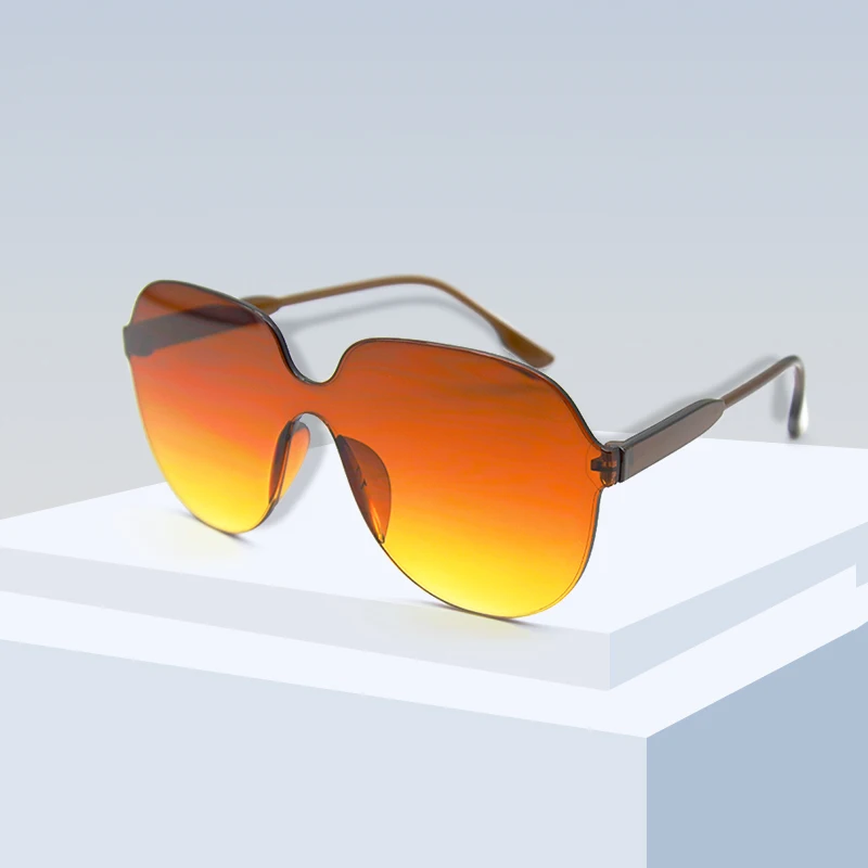 

2021 wholesale stylish oversized rimless sunglasses china, 4 colors
