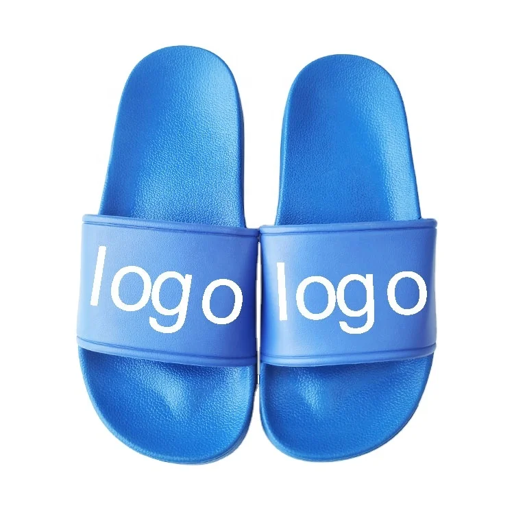 

Spring Popular Designer Beach Hotel Custom Slides 3d Logo Print Outdoor PVC Sandals Low MOQ Custom Logo Slippers For Adults