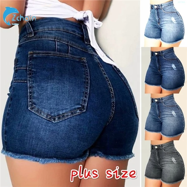 

Dropshipping New fashion High waist Elastic force Embroidered Flares Denim shorts women ladies Denim shorts