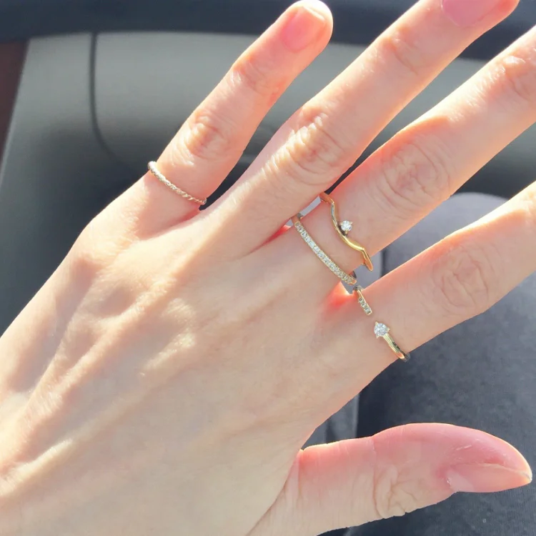 

Fashion jewelry rose gold couple wedding cz sterling silver 925 ring LYR0699