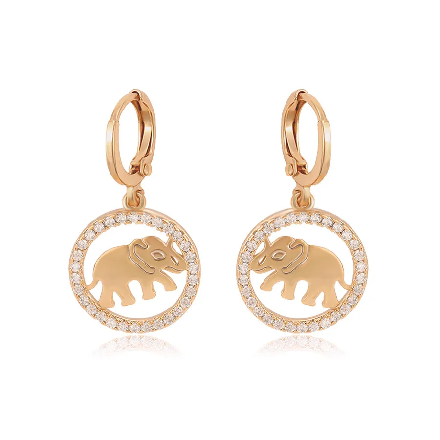 

S00056532 xuping jewelry factory new design elephant diamond edging fashion and elegant 18K gold-plated earrings