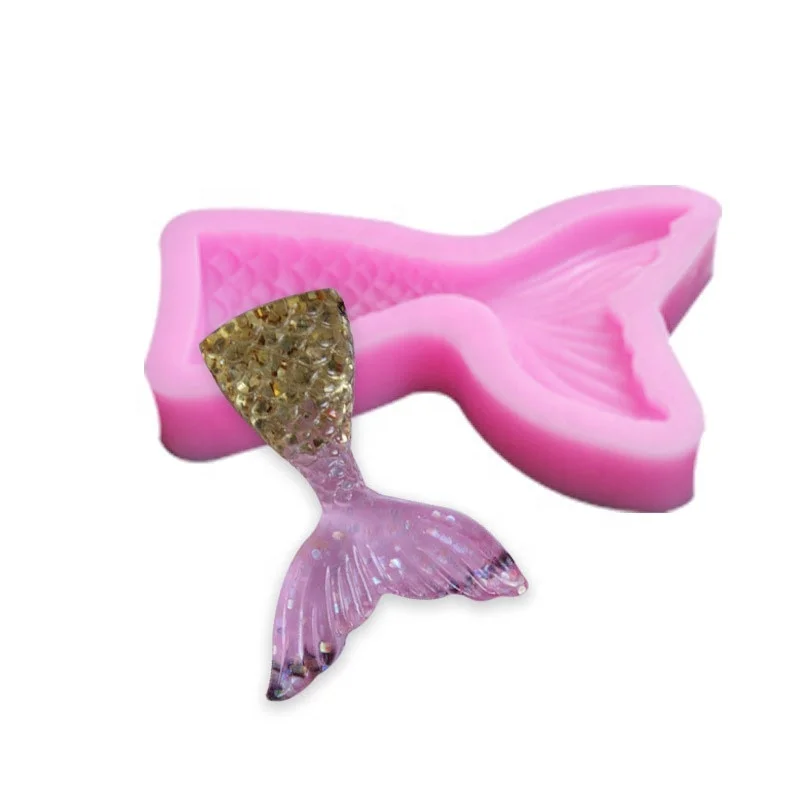 

Set of 3 Mermaid Tail Cake Silicone Fondant Mould Shell Conch Sea Life Silicone Mould Food grade silicone fondant, Pink