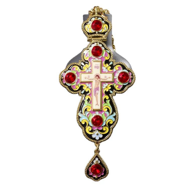 

Russian Handmade Double-sided Jesus High Quality Cross Pendant Necklace Orthodox Catholic Cross Necklace, Picture