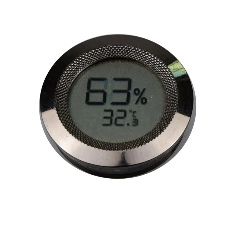 

mini oasis analog round cigar box parts humidor digital thermometer hygrometer, Black