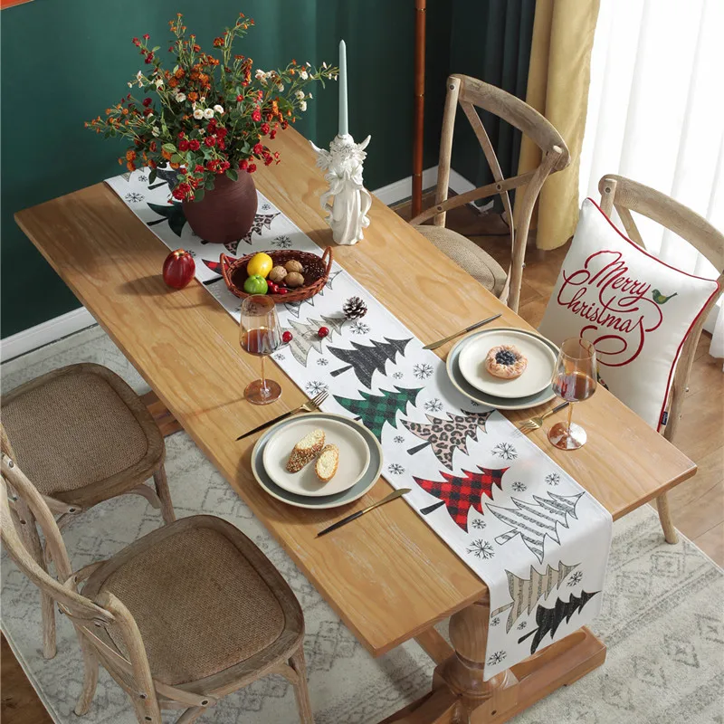 

Home Decor Christmas Dining Table Runner Modern Simply Printed Table Runner