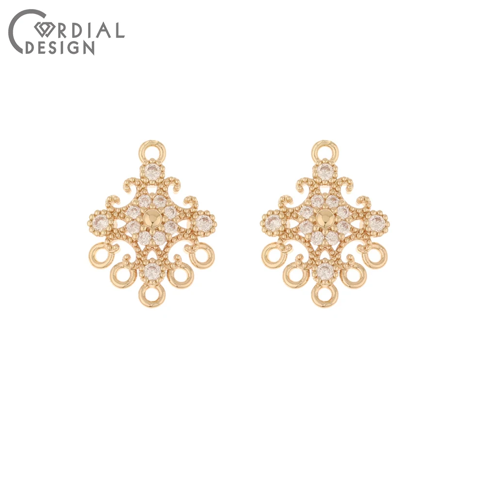 

Jewelry Accessories Cordial Design 50Pcs 14*19MM Jewelry Findings & Components Earrings Making CZ Charms Hand Made Jewelry Acc