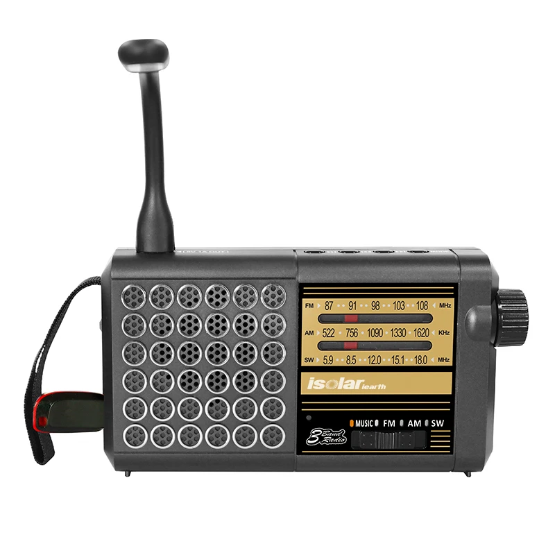 

pocket wireless portable USB TF Card FM AM SW dab radio antenna home broadcasting equipment Solar Panel Flashlight