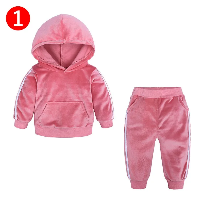 

2 Pcs Child Boy Girl Set Sports Clothes Pants For Toddler Kids Children Outfit Girls Boys Hood Pullover Outwear 9m-7years