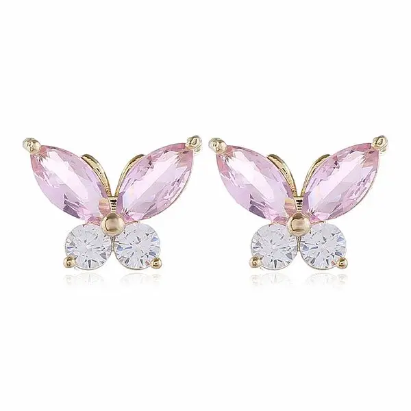 

Korean Butterfly Earrings New Short Temperament Personality Cute Copper Stud Earrings