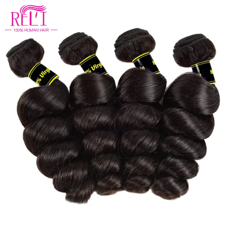 

100%Virgin Human Hair 8A 10A Double Weft Loose Wave Hair Bundles