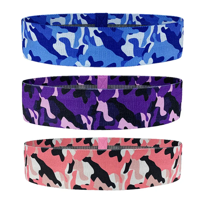 

Wholesale Booty Bands Home Gym Fitness Elastic Hip Exercise Bands Camo Fabric Resistance Bands, As picture
