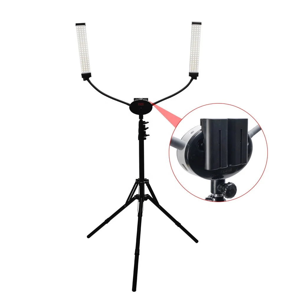 

double arms led video light photography 60w tattoo beauty make up multimedia lamp live streaming selfie battery ring fill light