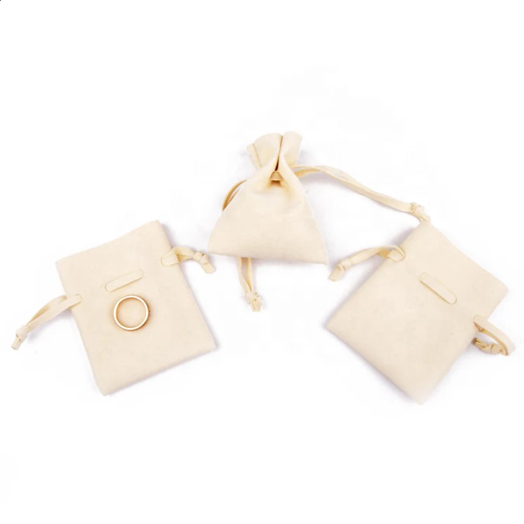 

The White Small Zipper Organza Bags Jewelry For, Customized