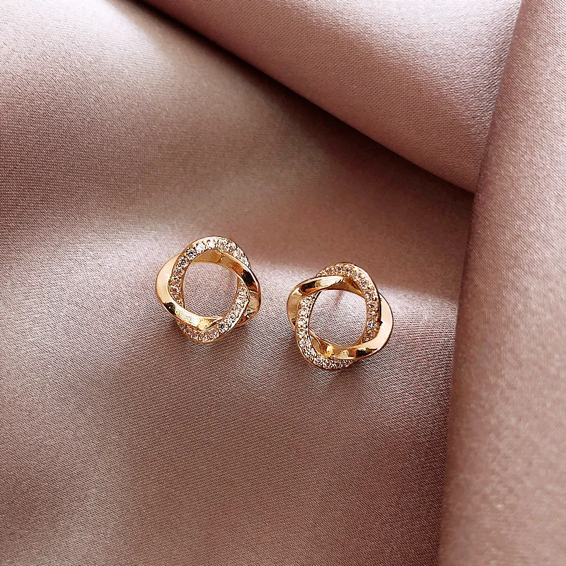 

fashion jewelry trendy crystal bling earring studs