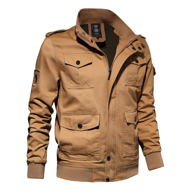 

Cross-border jacket Spring and Autumn New Air Force One plus-size coat pure cotton wash military wear epaulets jacket