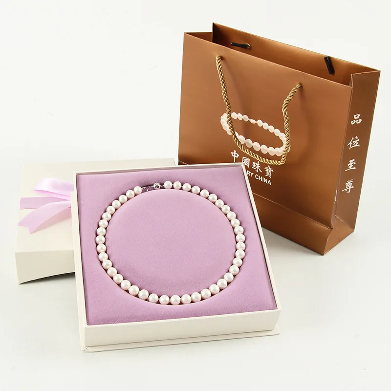 

9-10Mm Simple Mother Chain Gift Jewelry Nearly Round And Slightly Flawed Freshwater Pearl Necklace