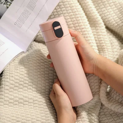 

2021 New Design Reminder Thermos Vacuum Flask Stainless steel Smart Water Bottle With Reminder To Drink Water, Black, pink, white