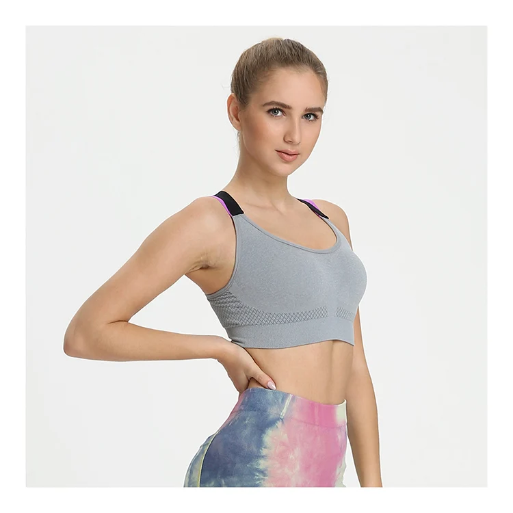 

Seamless Yoga Bra Wire Free Soft Comfortable Women Bra Sports Bra Cross Back Breathable Anti-bacterial Plus Size Custom Packing, Customized colors