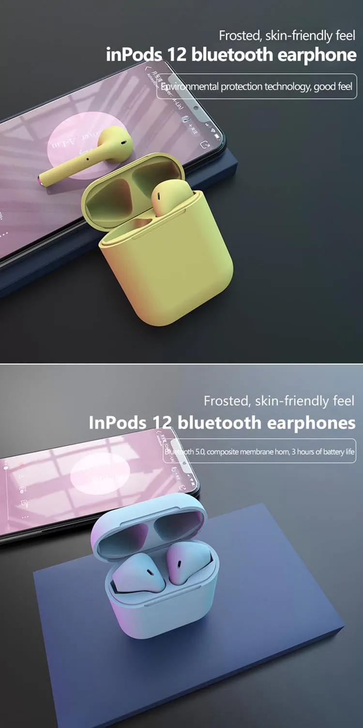 Macaron Bunte Inpods12 i12 TWS Drahtlose Kopfh&ouml;rer Touch Control Bass Stereo Bluetooth 5,0 HiFi Sport Earbuds inpods 12 - ANKUX.COM
