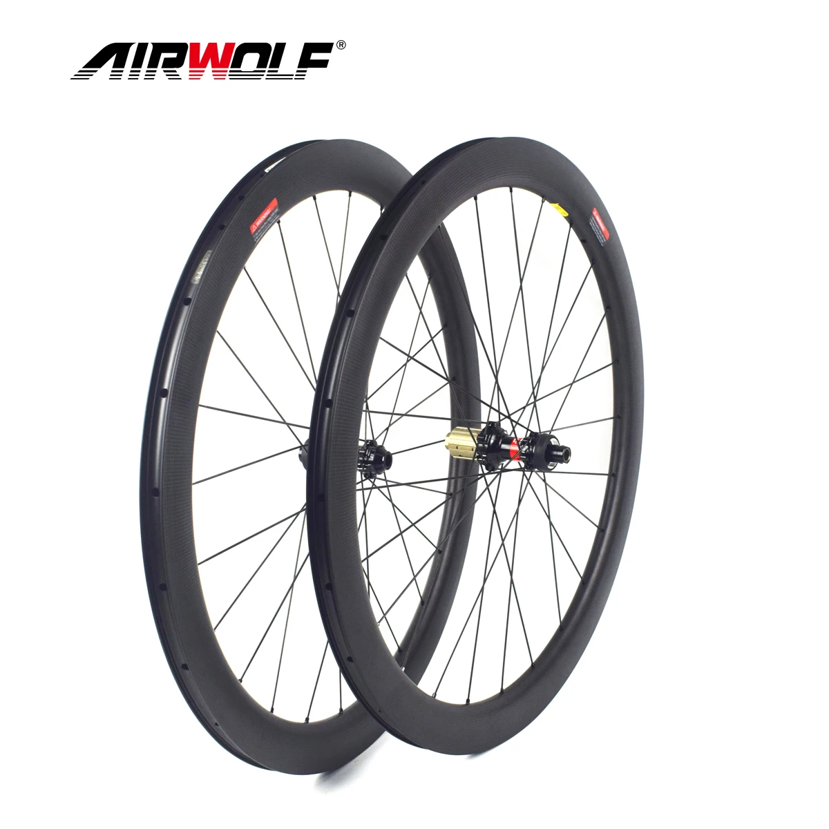 

AIRWOLF Carbon Wheels Disc Brake 700C Road Bike Wheelset Carbon Rim Novatec 411 Center Lock Road Cycling Wheels